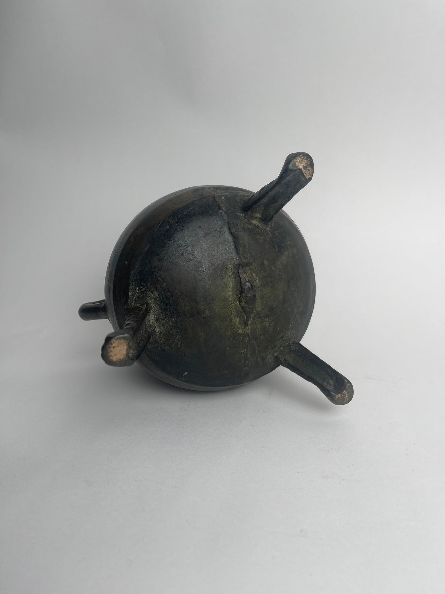 Footed Bronze Cauldron