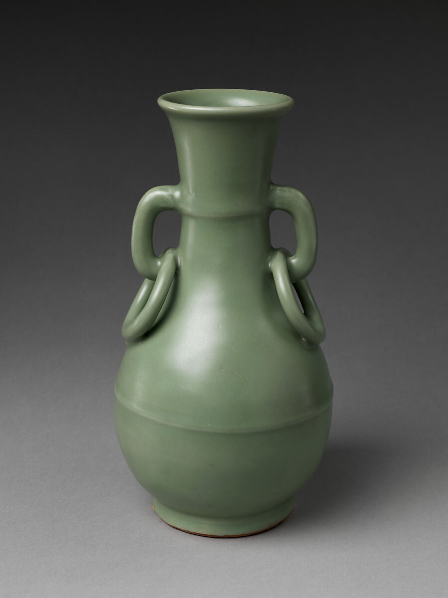 Longquan celadon vase with ring handles from the Metropolitan Museum of Art