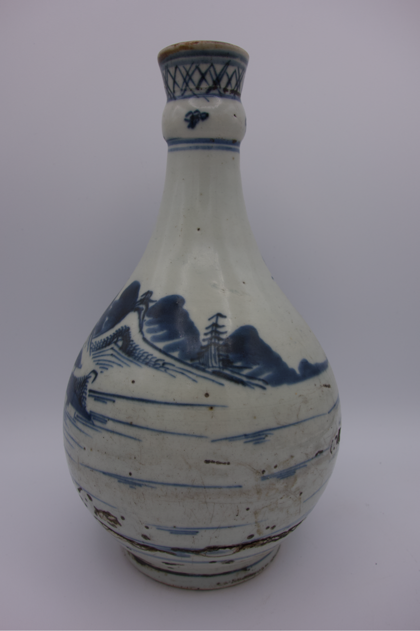 Blue & White Bottle Vase