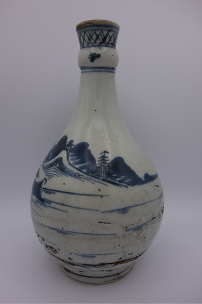 Blue & White Bottle Vase