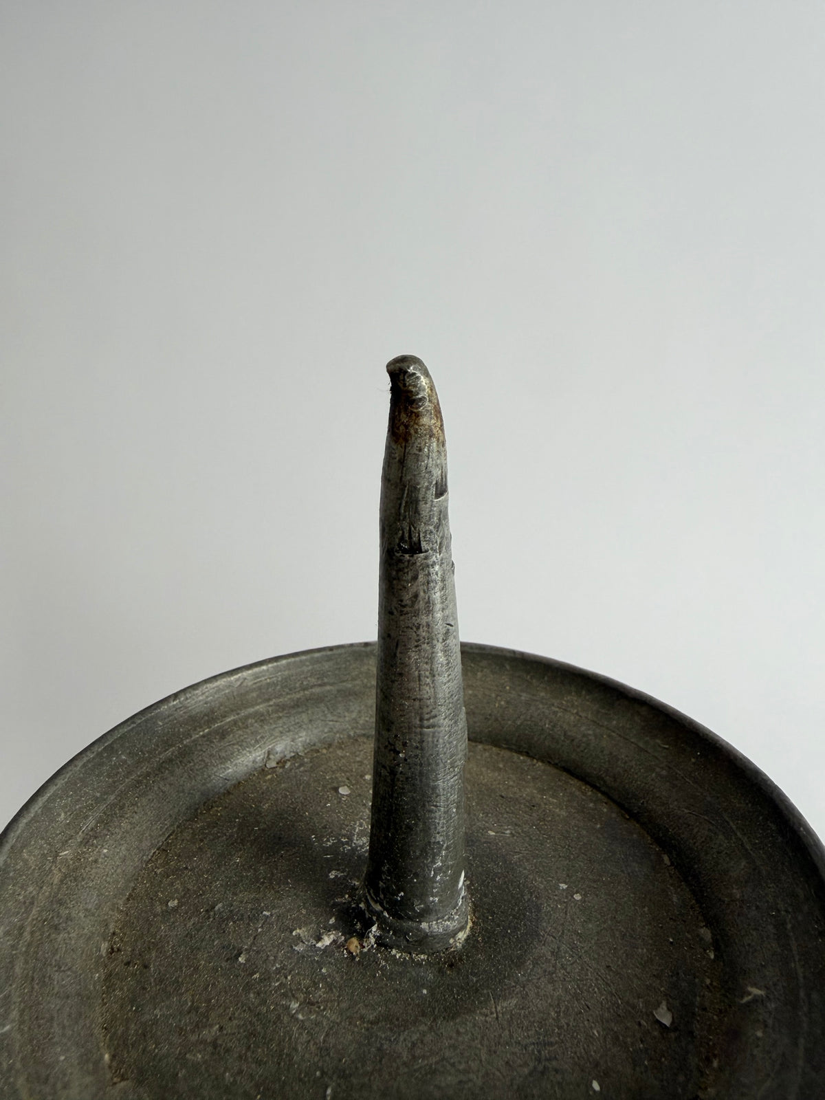 Pair of 18th-century German pewter pricket candlesticks