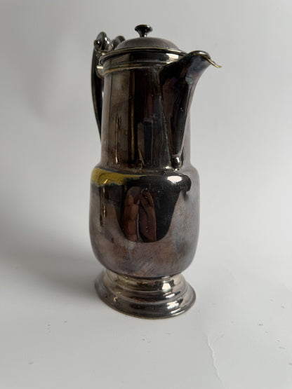 French Silver-Plated Barber's Jug with Bird Crest