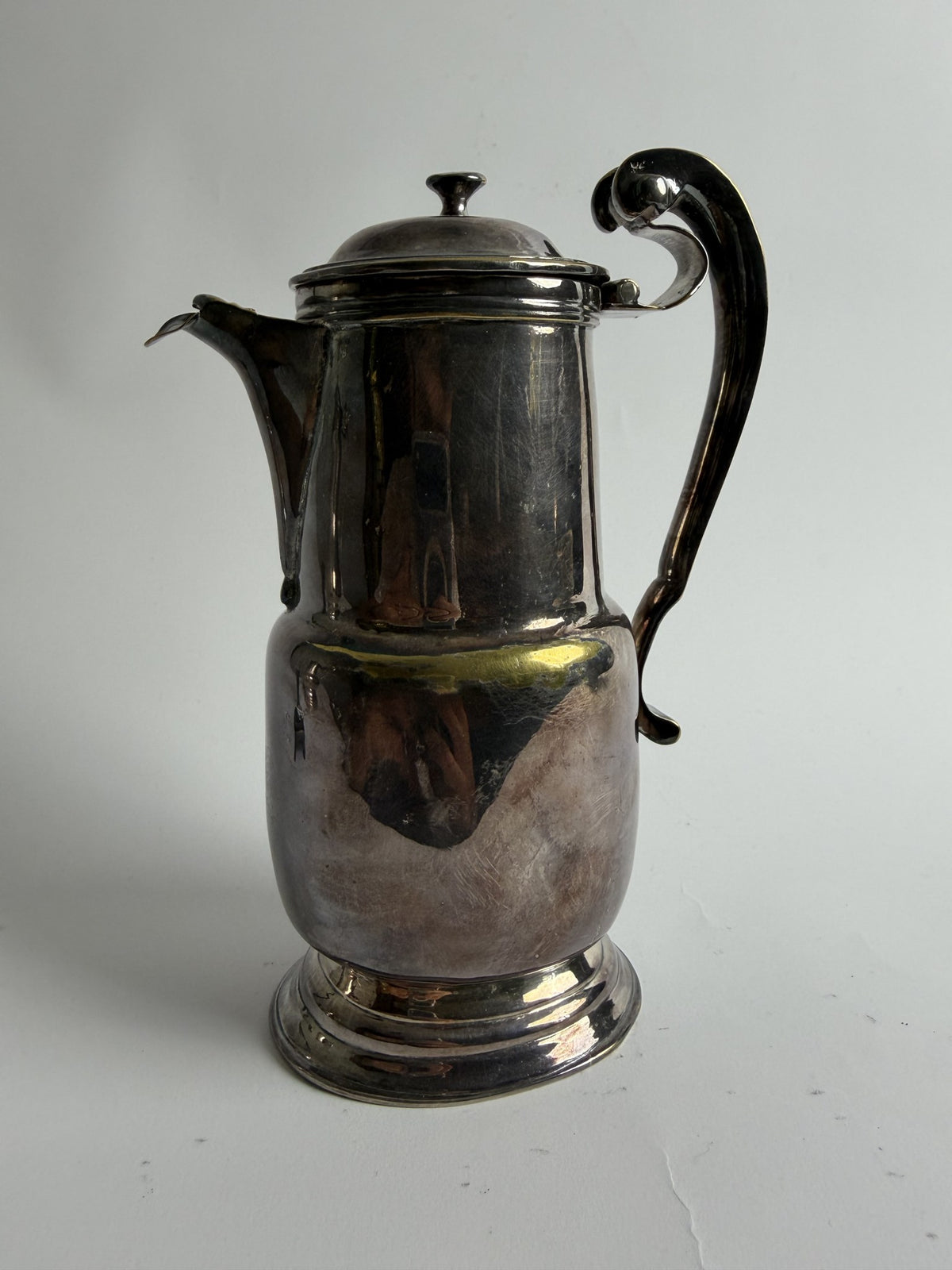 French Silver-Plated Barber's Jug with Bird Crest