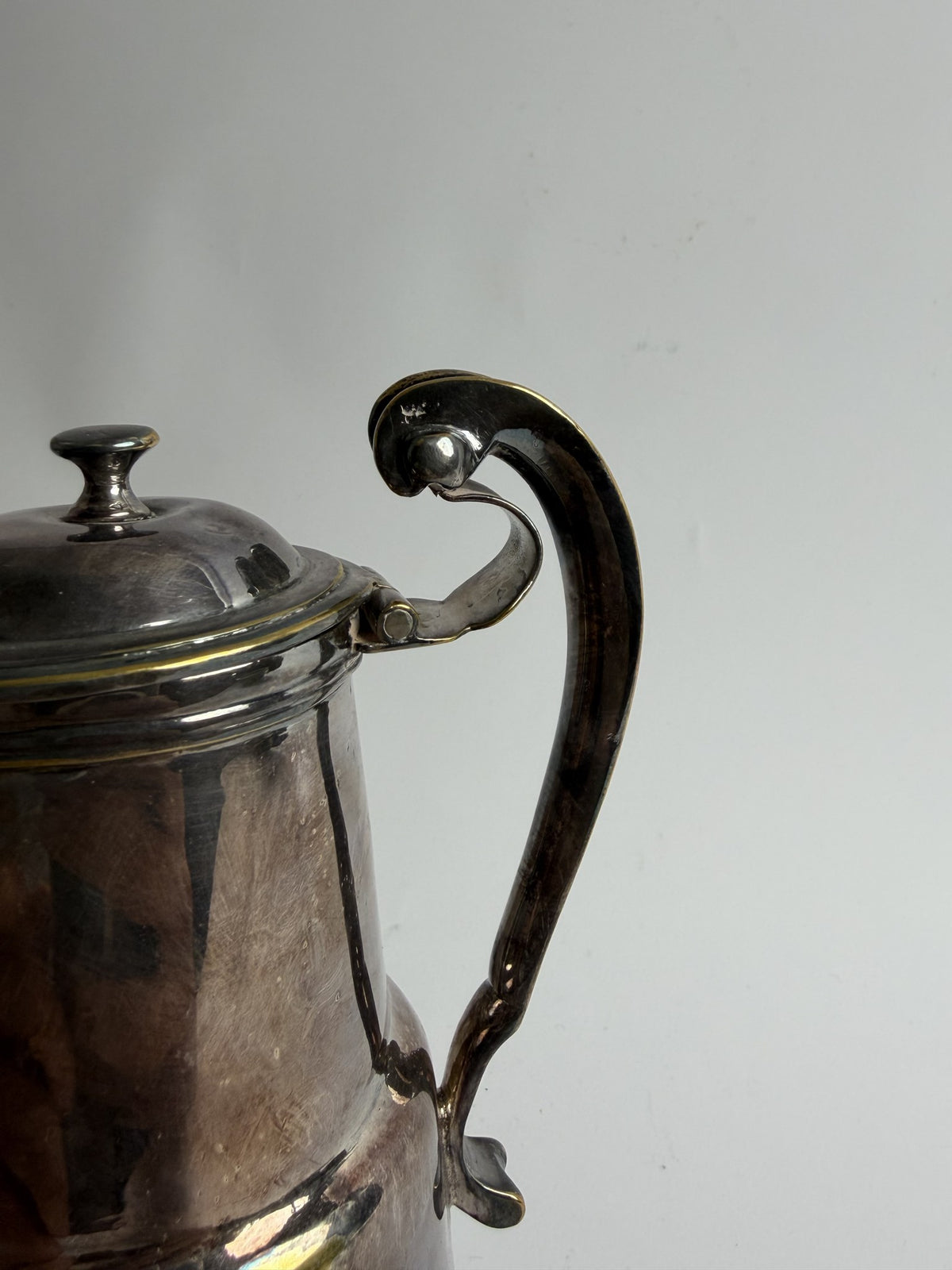 French Silver-Plated Barber's Jug with Bird Crest