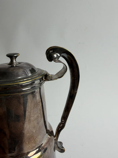 French Silver-Plated Barber's Jug with Bird Crest