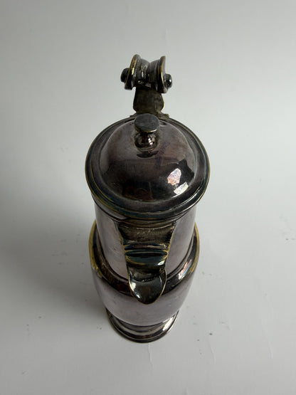 French Silver-Plated Barber's Jug with Bird Crest