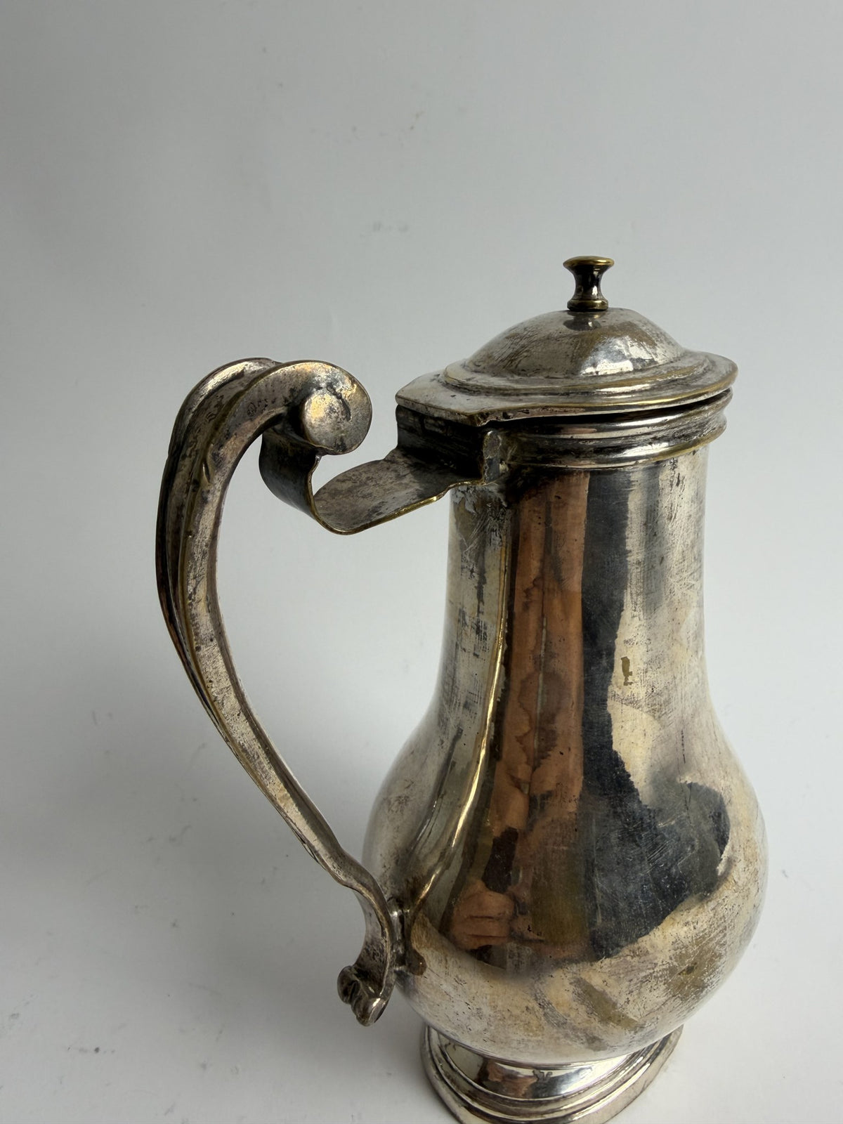 French Silver-Plated Pear-Shaped Barber's Jug