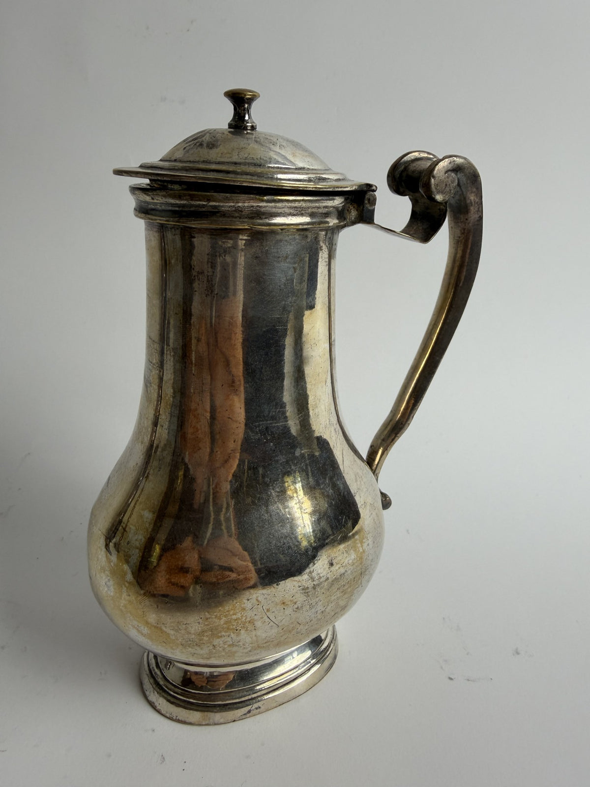 French Silver-Plated Pear-Shaped Barber's Jug