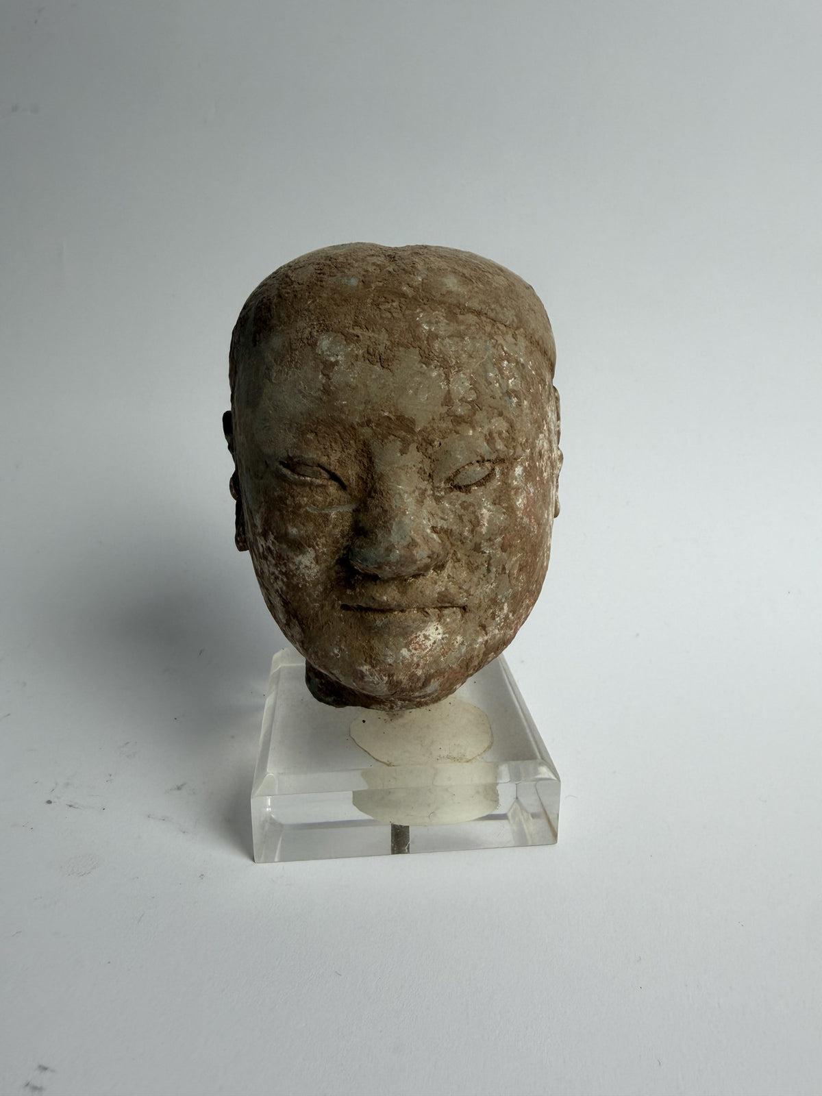 Han Dynasty Pottery Head on Stand