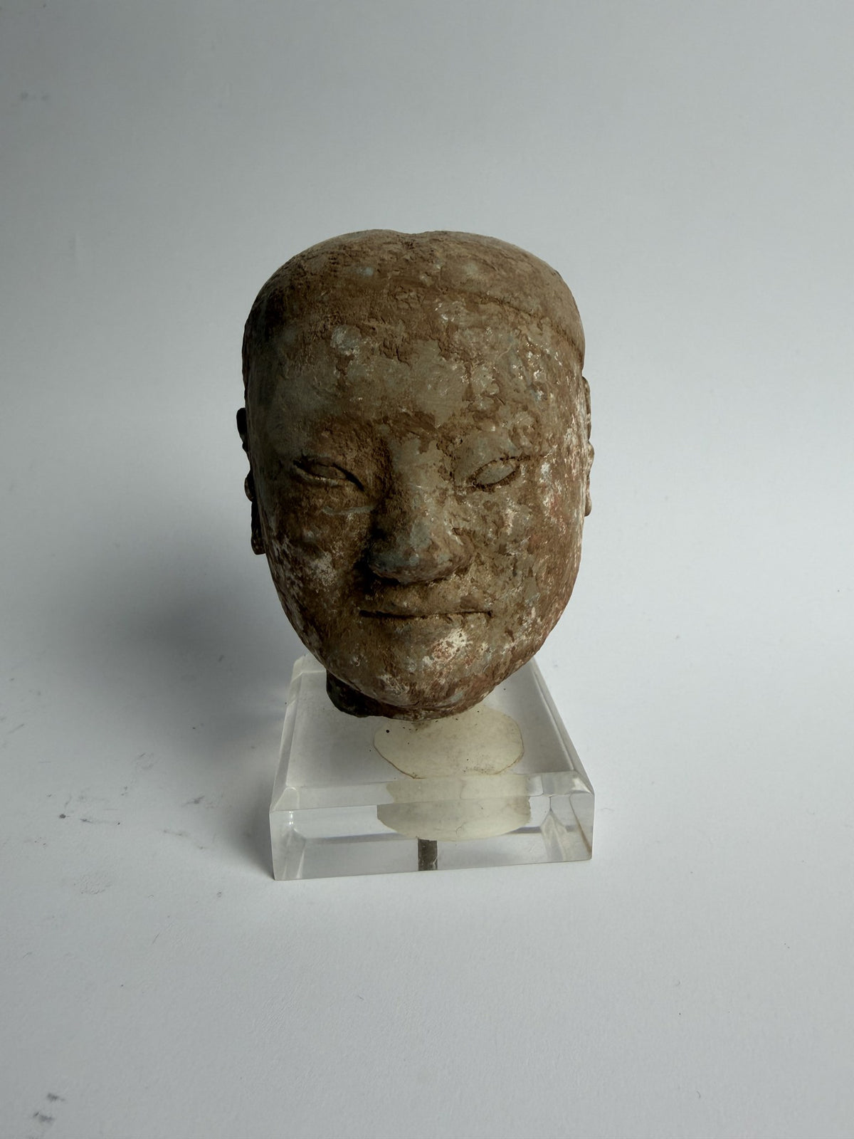 Han Dynasty Pottery Head on Stand
