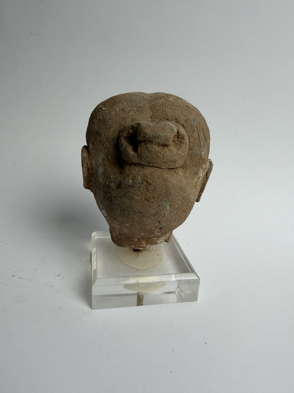 Han Dynasty Pottery Head on Stand