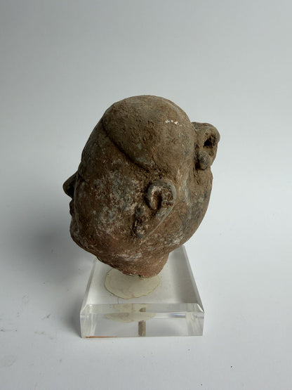 Han Dynasty Pottery Head on Stand