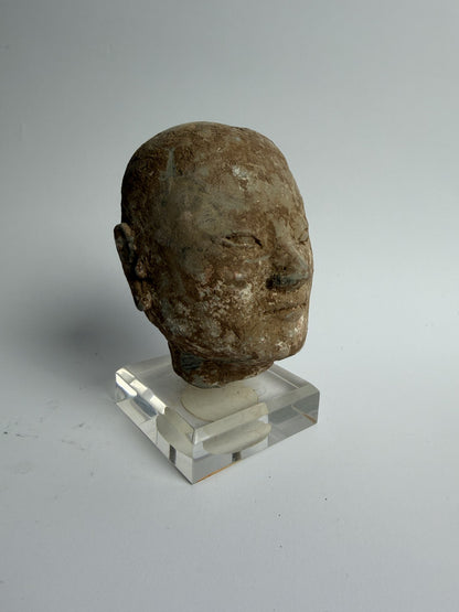 Han Dynasty Pottery Head on Stand
