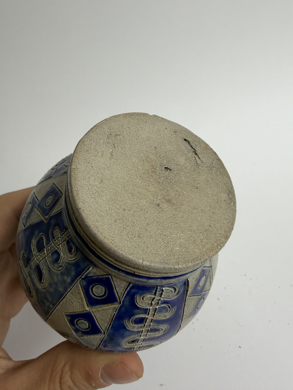 Westerwald Stoneware Jug with Pewter Lid