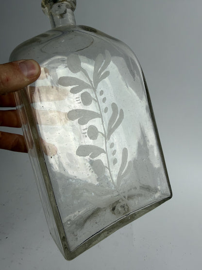 Engraved Glass Case Gin Bottle