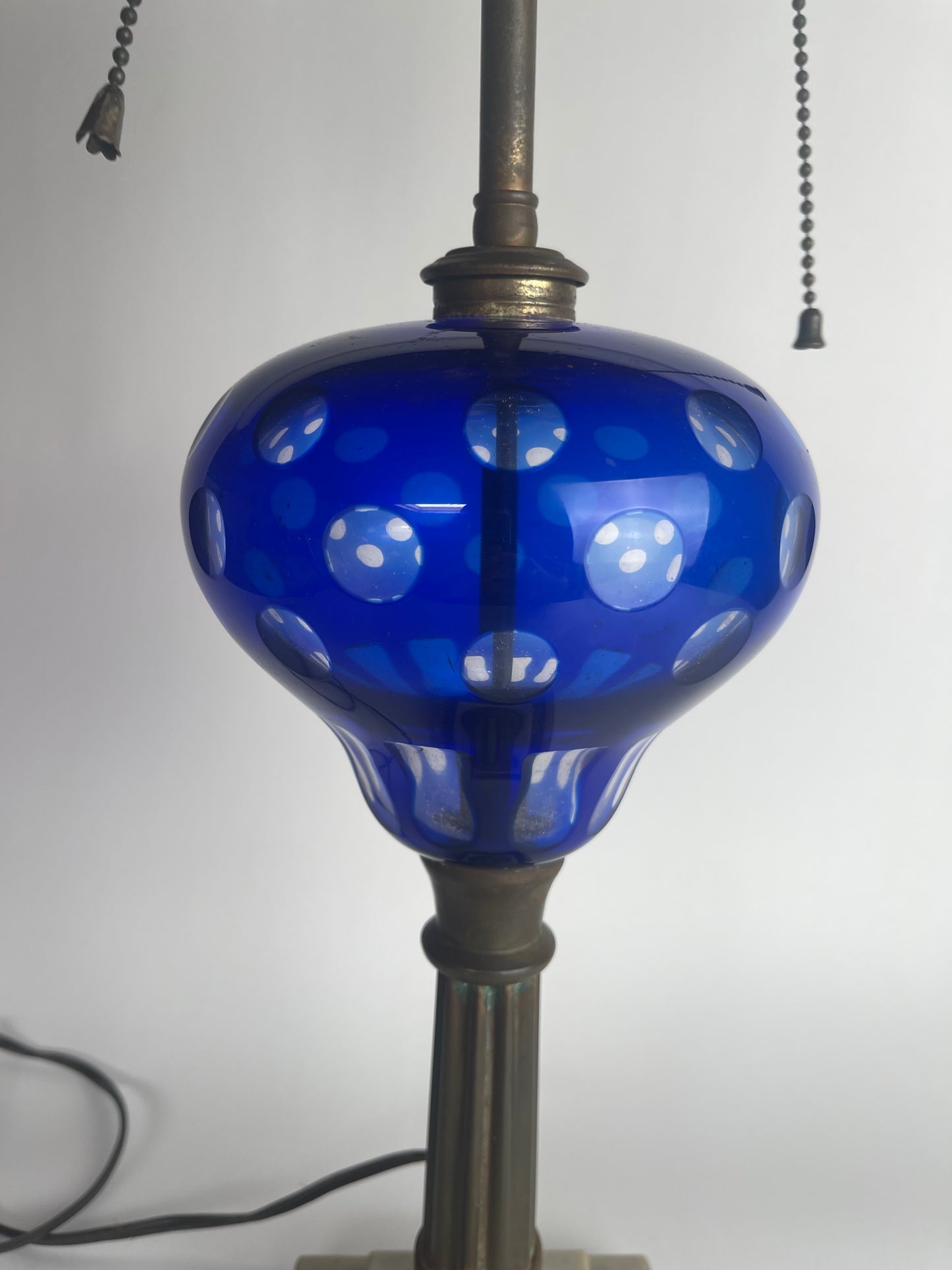 Cobalt Cut Glass Lamp