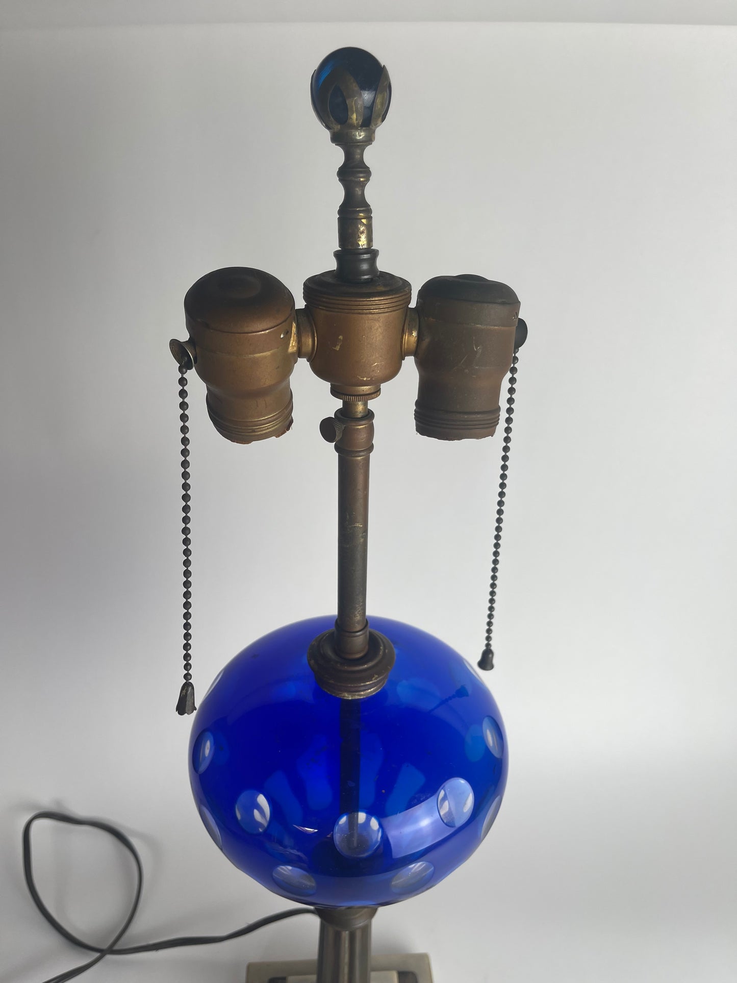 Cobalt Cut Glass Lamp