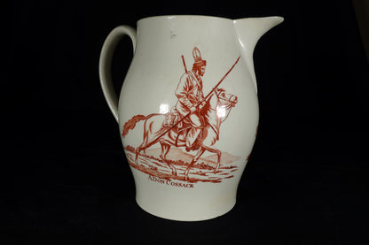 Creamware Liverpool Cossack Jug