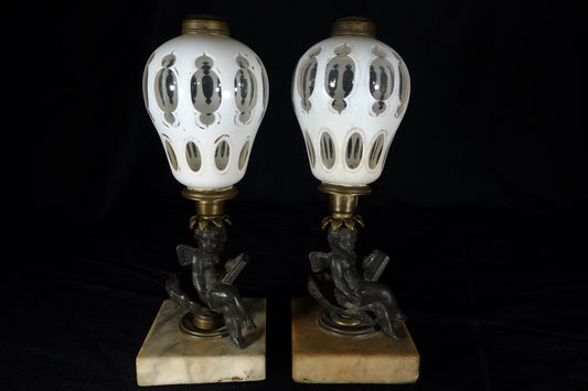 Pair of Cut Overlay Lamps