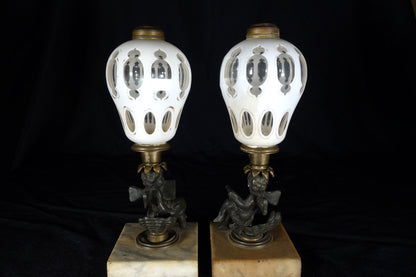 Pair of Cut Overlay Lamps