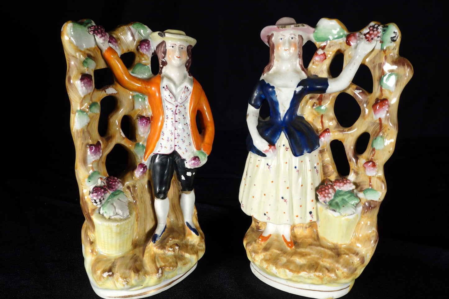 Staffordshire Grape Picker Figures