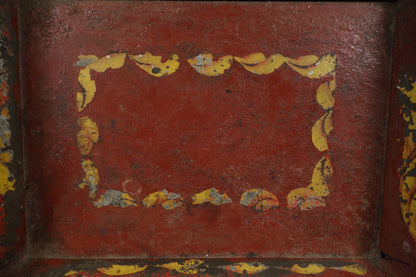 Red Toleware Bread Tray