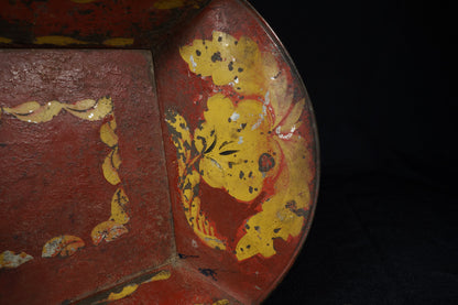 Red Toleware Bread Tray