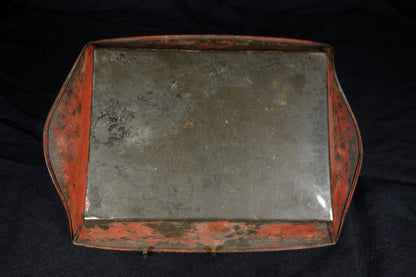 Red Toleware Bread Tray