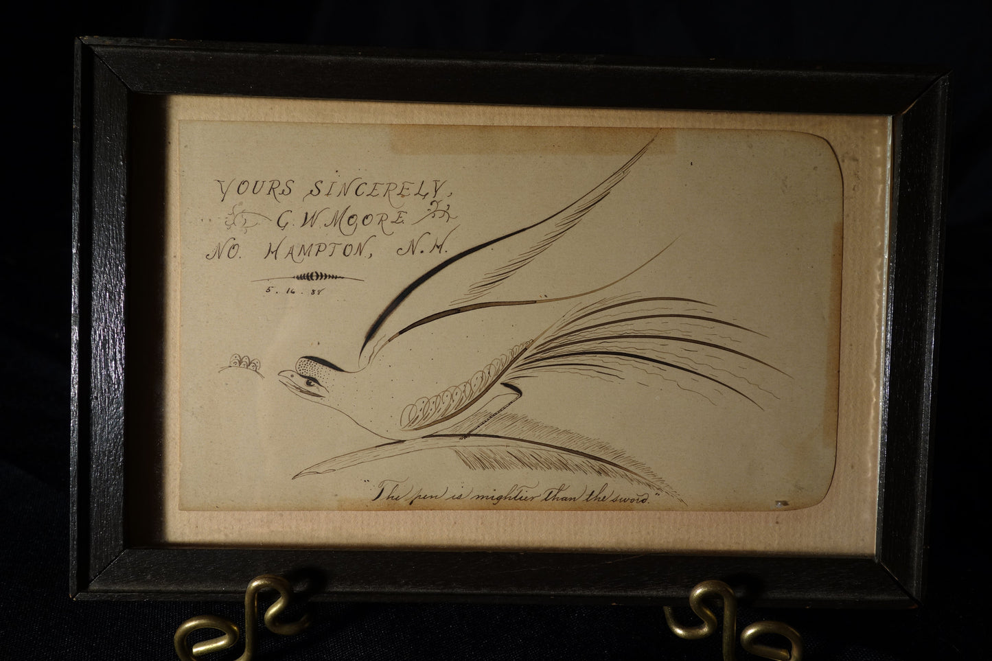 Calligraphy Bird on Feather