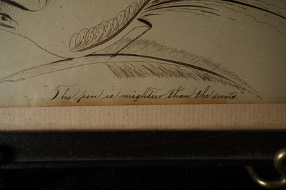 Calligraphy Bird on Feather