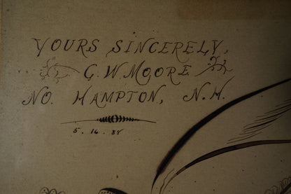 Calligraphy Bird on Feather
