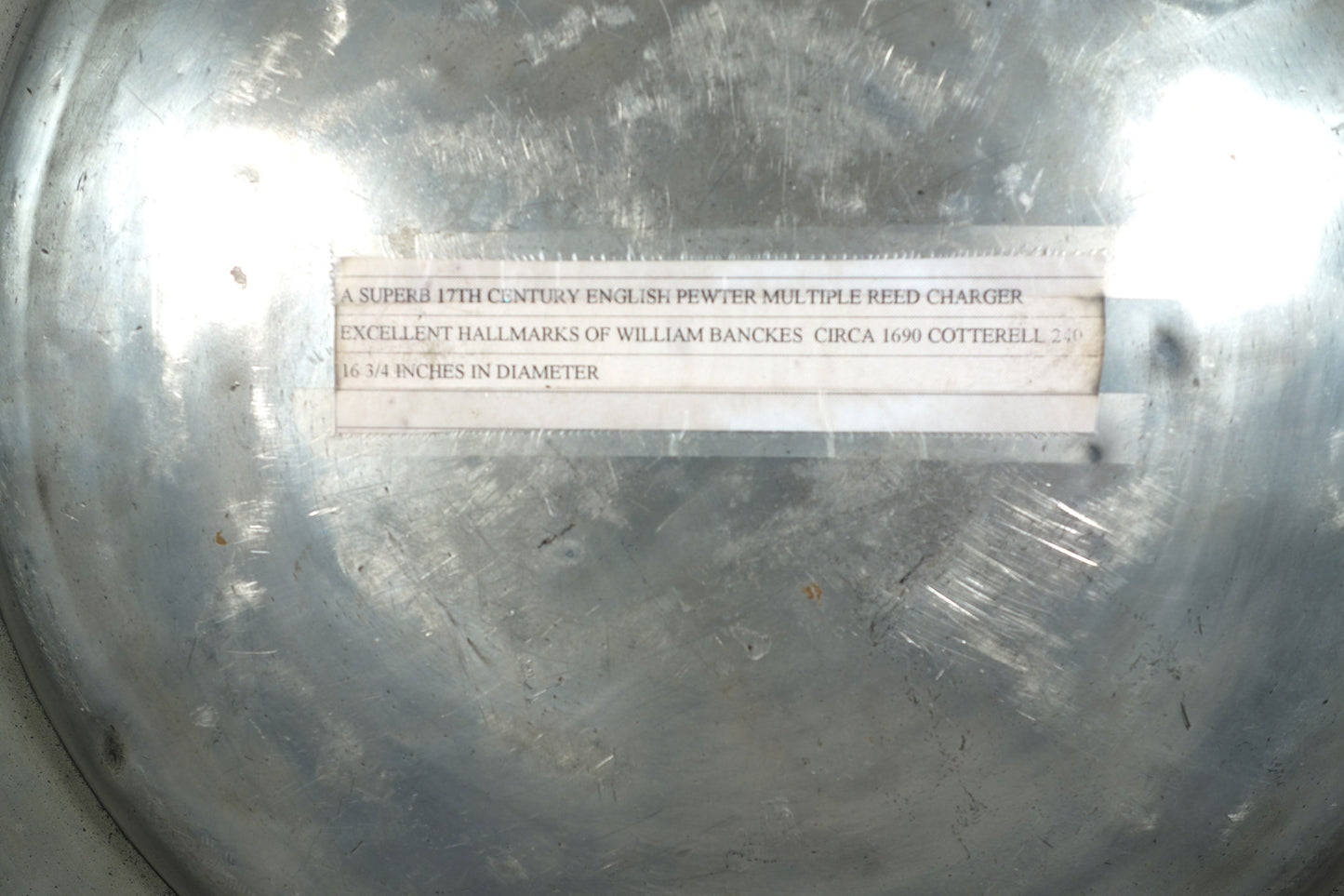 William Banckes Pewter Charger