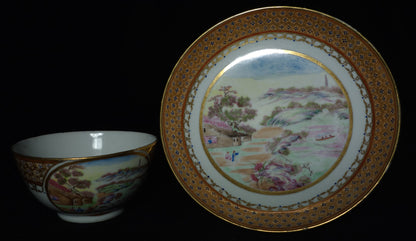 Chinese Export Tea Bowl and Saucer