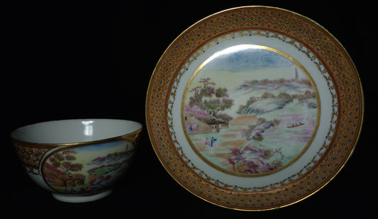 Chinese Export Tea Bowl and Saucer