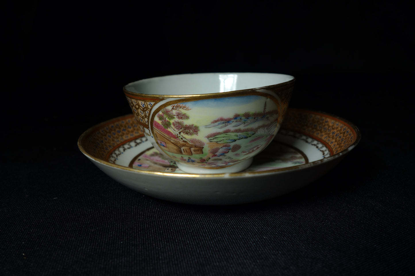 Chinese Export Tea Bowl and Saucer