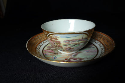 Chinese Export Tea Bowl and Saucer