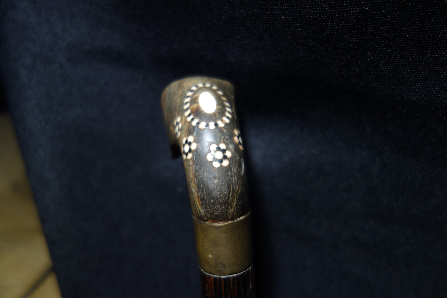 Carved Horn Dog Cane