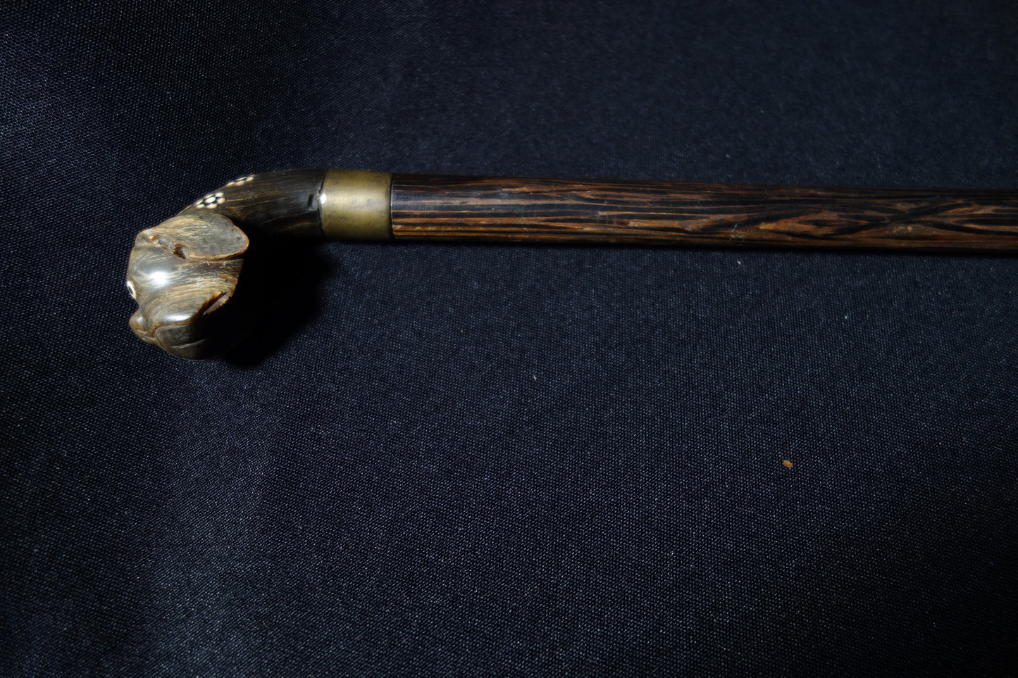 Carved Horn Dog Cane