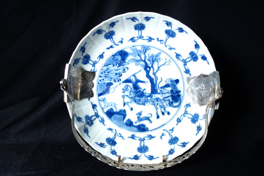 Kangxi Dish with Silver Mounts