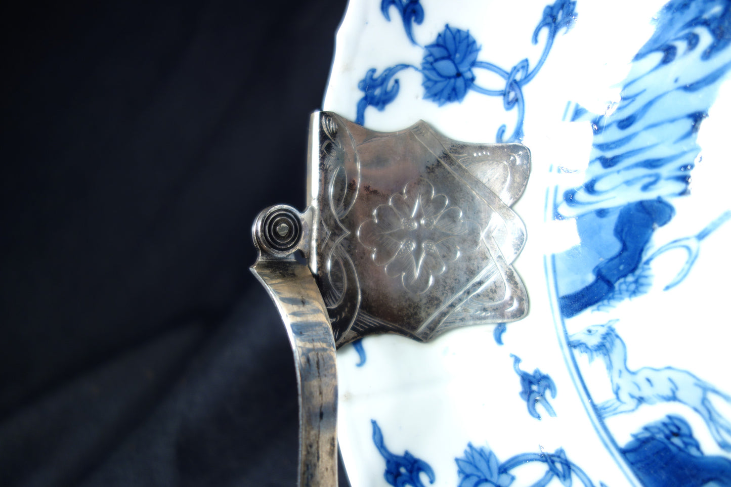 Kangxi Dish with Silver Mounts