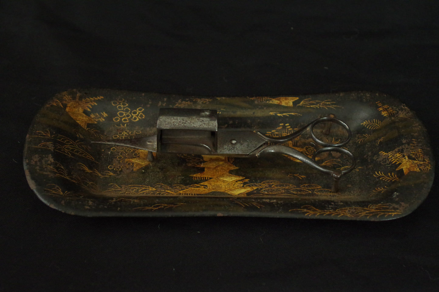 Chinoiserie Snuffers and Stand