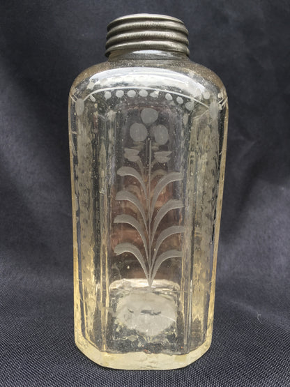 Etched Flask with Pewter Lid