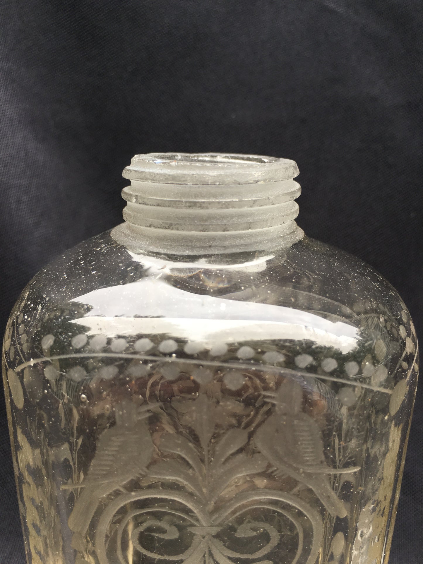Etched Flask with Pewter Lid