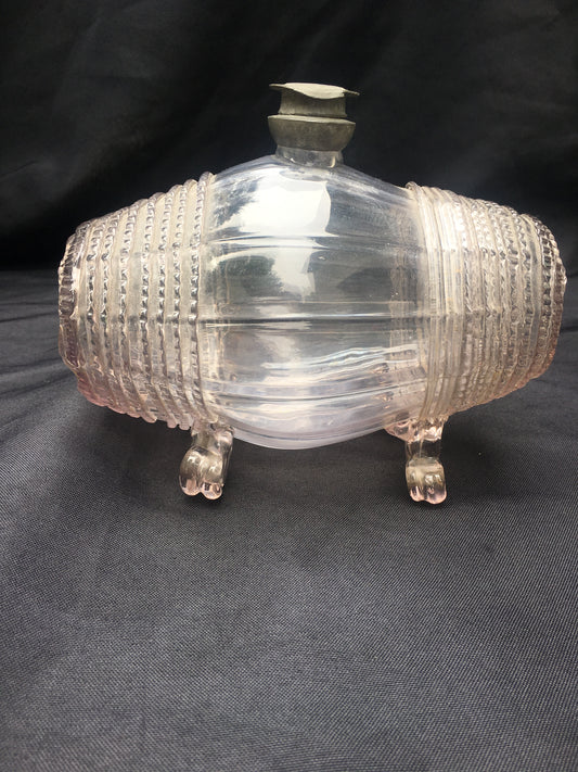 18th Century Glass German Barrel Form Flask